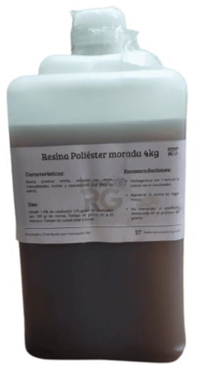 Resina Resina Poliester Morada, material ideal para crear piezas duraderas y reparaciones